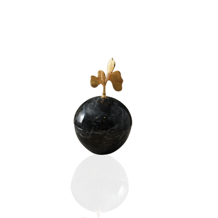 Noir Flora Bonbonnière with Ginkgo Lid