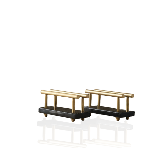 Mini Black Marble Napkin Holder With Brass Frame