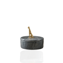 Grey Marble Box with Leopard Detail