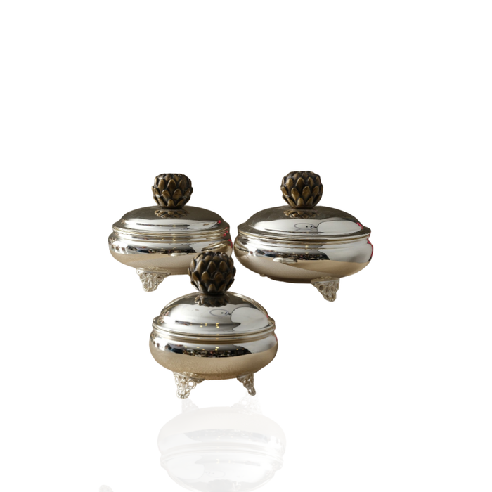 Artichoke Silver Box with Sculptural Lid – Decorative Storage Box