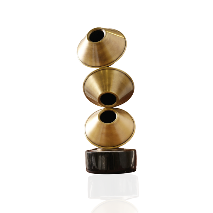 Zo Sculptural Brass Trio on Marble Base