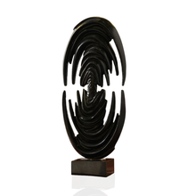 Glossy Black Brass Art Sculpture – Venus Form Statement Piece