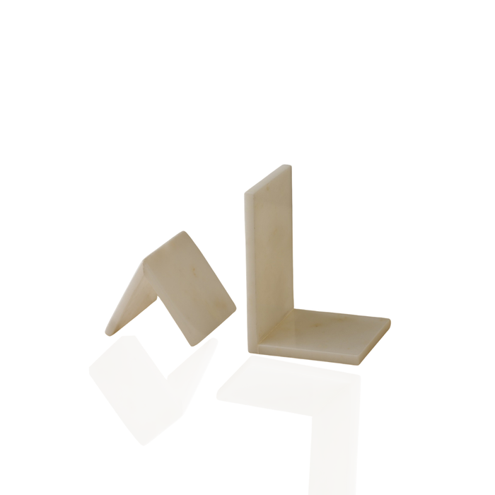 Geometric Marble Bookend Set