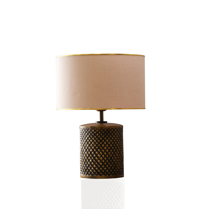 Hand-Carved Diamond Bronze Table Lamp