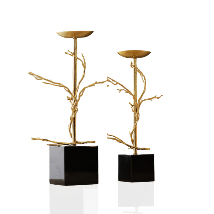Brass Branch Candle Holder – Gold Sculptural Candle Stand