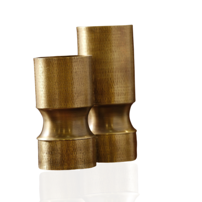 Brass Candle Holder – Textured Gold Candle Stand