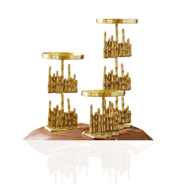 Cluster Form Brass Pedestal – Gold Decorative Stand