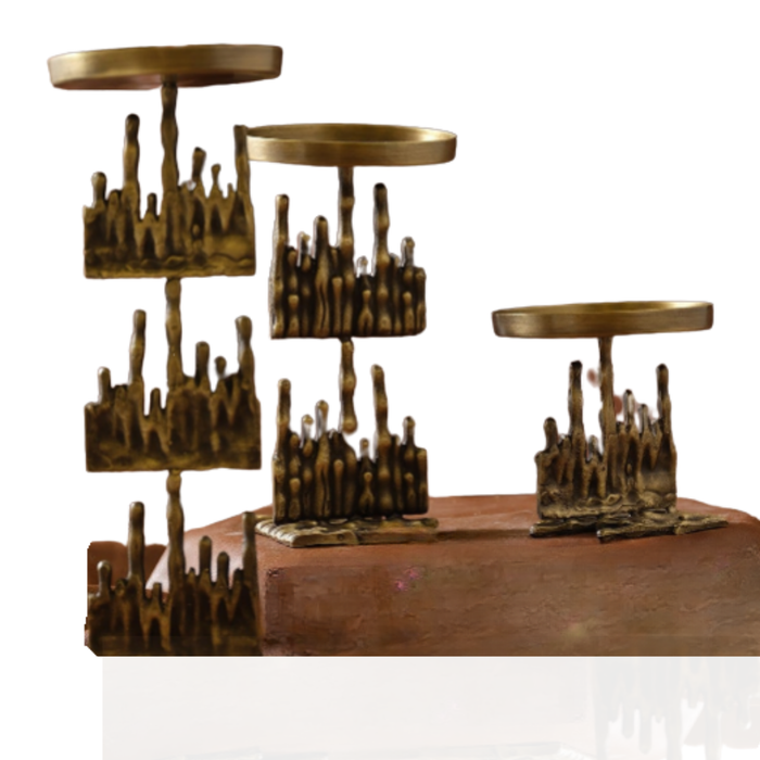 Cluster Form Pedestal in Aged Brass – Decorative Stand