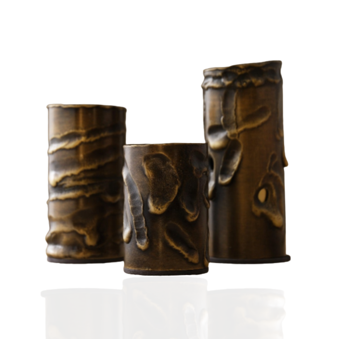 Molten Brass Candle Holder – Textured Aged Brass Finish