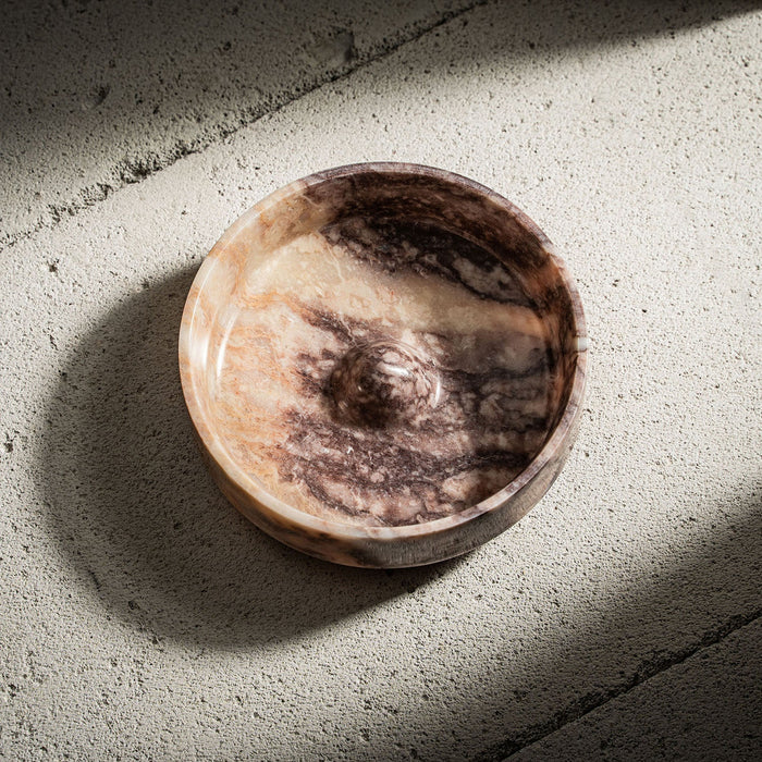 Tumbling Marble Bowl - Handcrafted Luxury in 3 Unique Marble Finishes (Afyon Red)