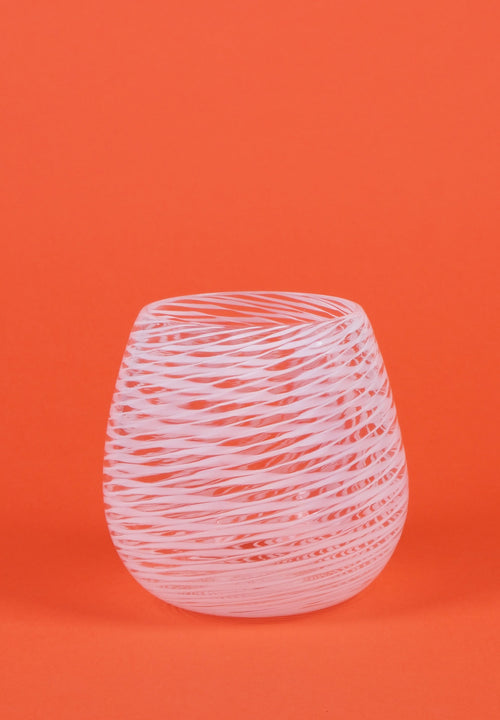 Barbablanca Swirl Glass Tumbler – Bianco – view 2