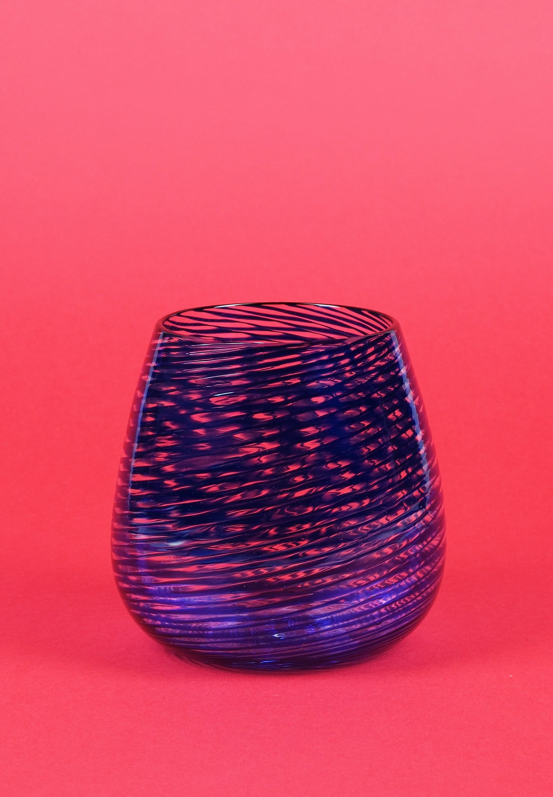 Barbablanca Swirl Glass Tumbler – Blue – view 2
