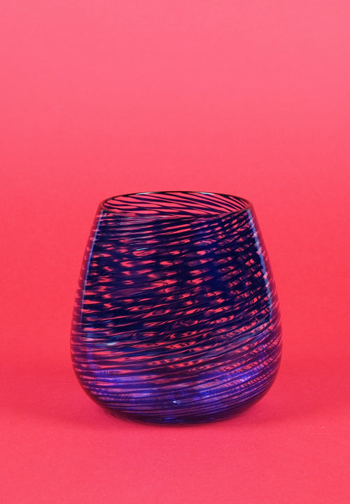 Barbablanca Swirl Glass Tumbler – Blue – view 2