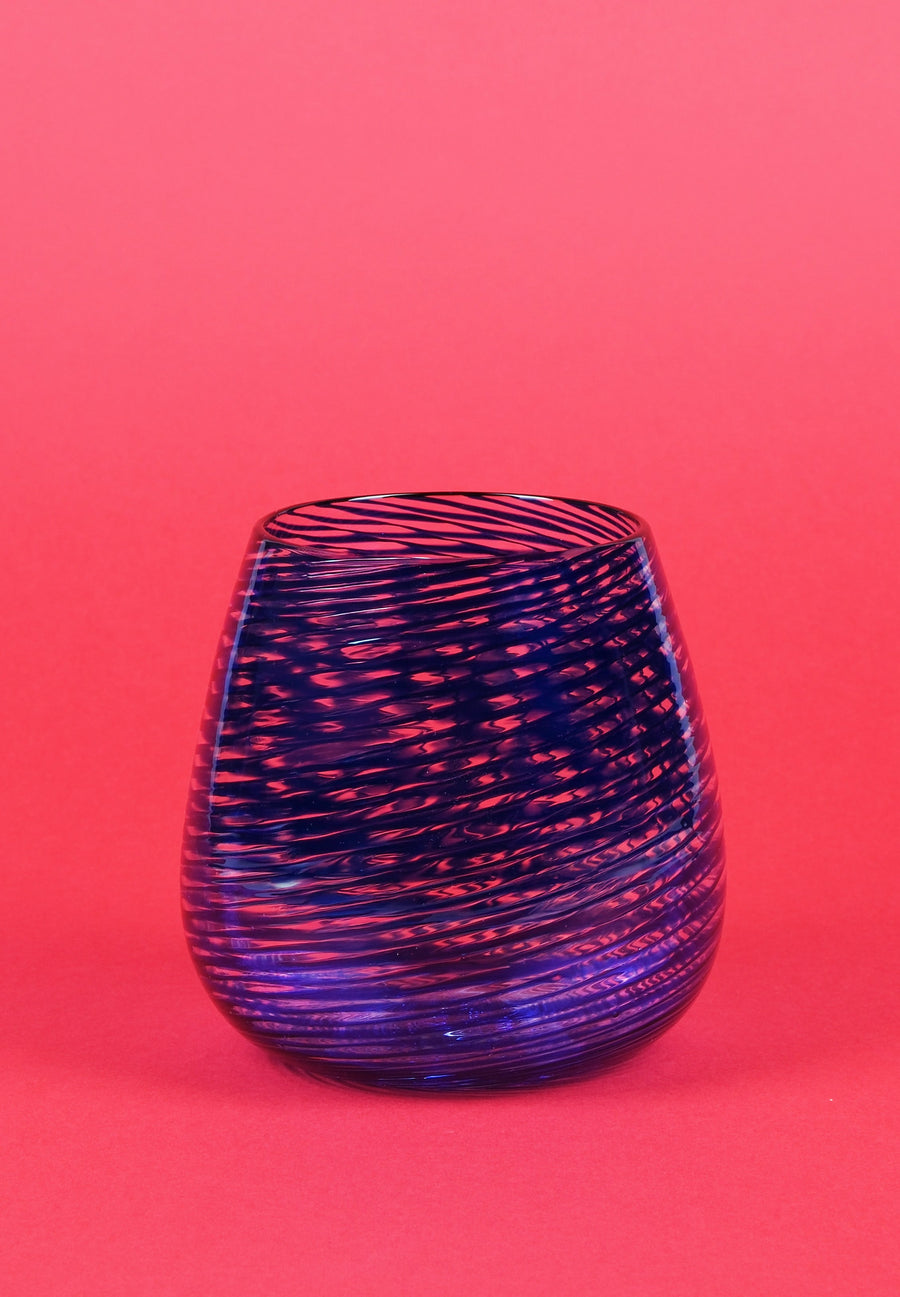 Barbablanca Swirl Glass Tumbler – Blue – view 2