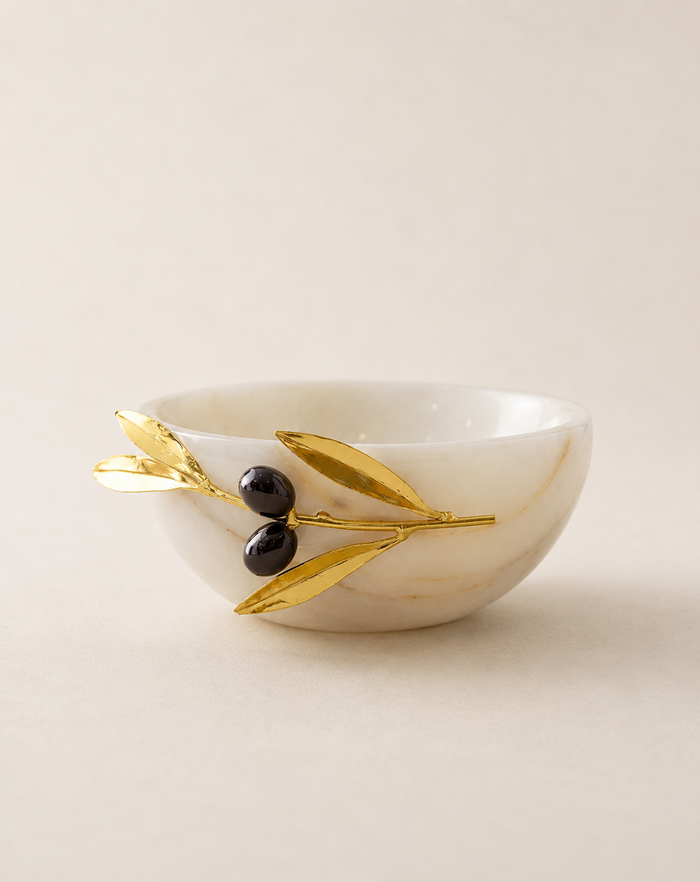 Olive Branch Marble Bowl – Timeless Mediterranean Elegance