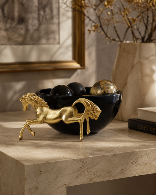 Brass Bowl with Horse