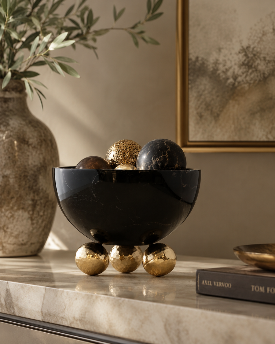 Marble Bowl on Three Sphere Feet II