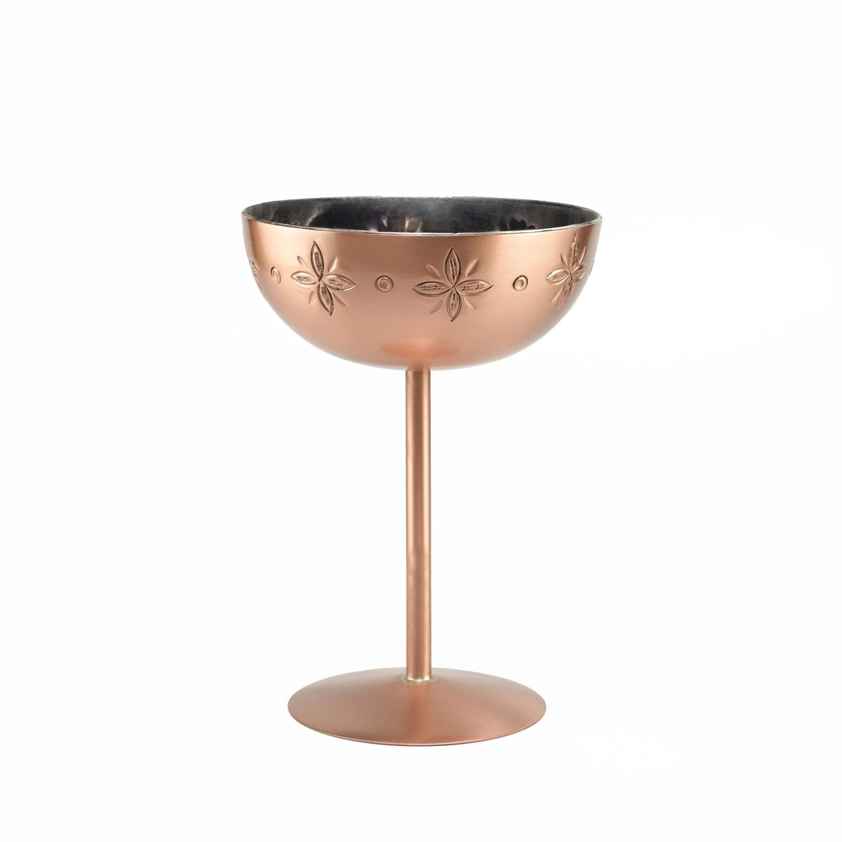 Handcrafted Copper Cocktail Goblet with Ethnic Patterns - Copper Glasses Collection - Alfiq's Store