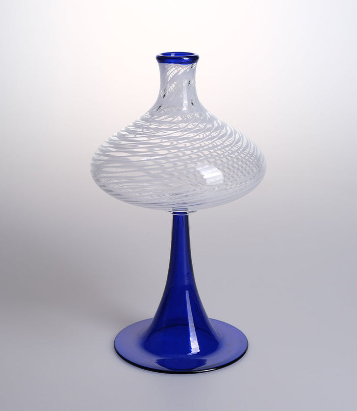 Supporto Blu Neck Vase — Hand-Blown Glass