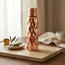 Hammered Solid Copper Water Bottle & Genuine Leather Carrying Bag Set, 750 – view 6