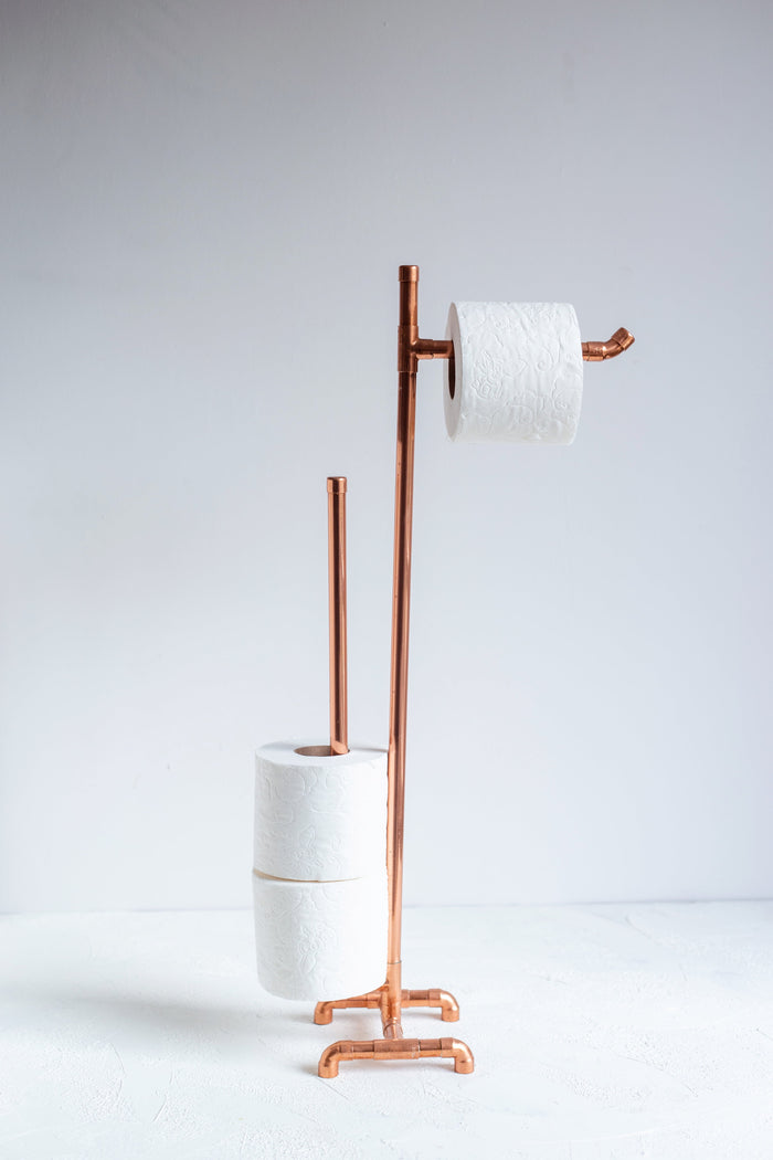 Industrial Copper Toilet Paper Holder