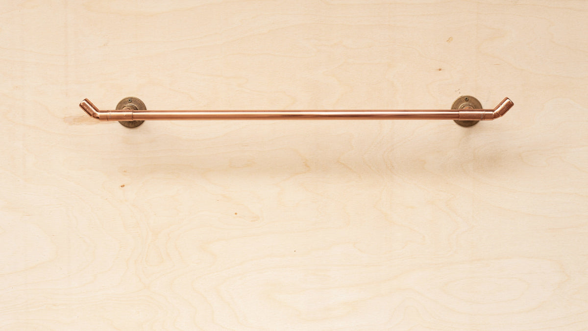 Industrial Copper Wall-Mounted Towel Rail – view 5