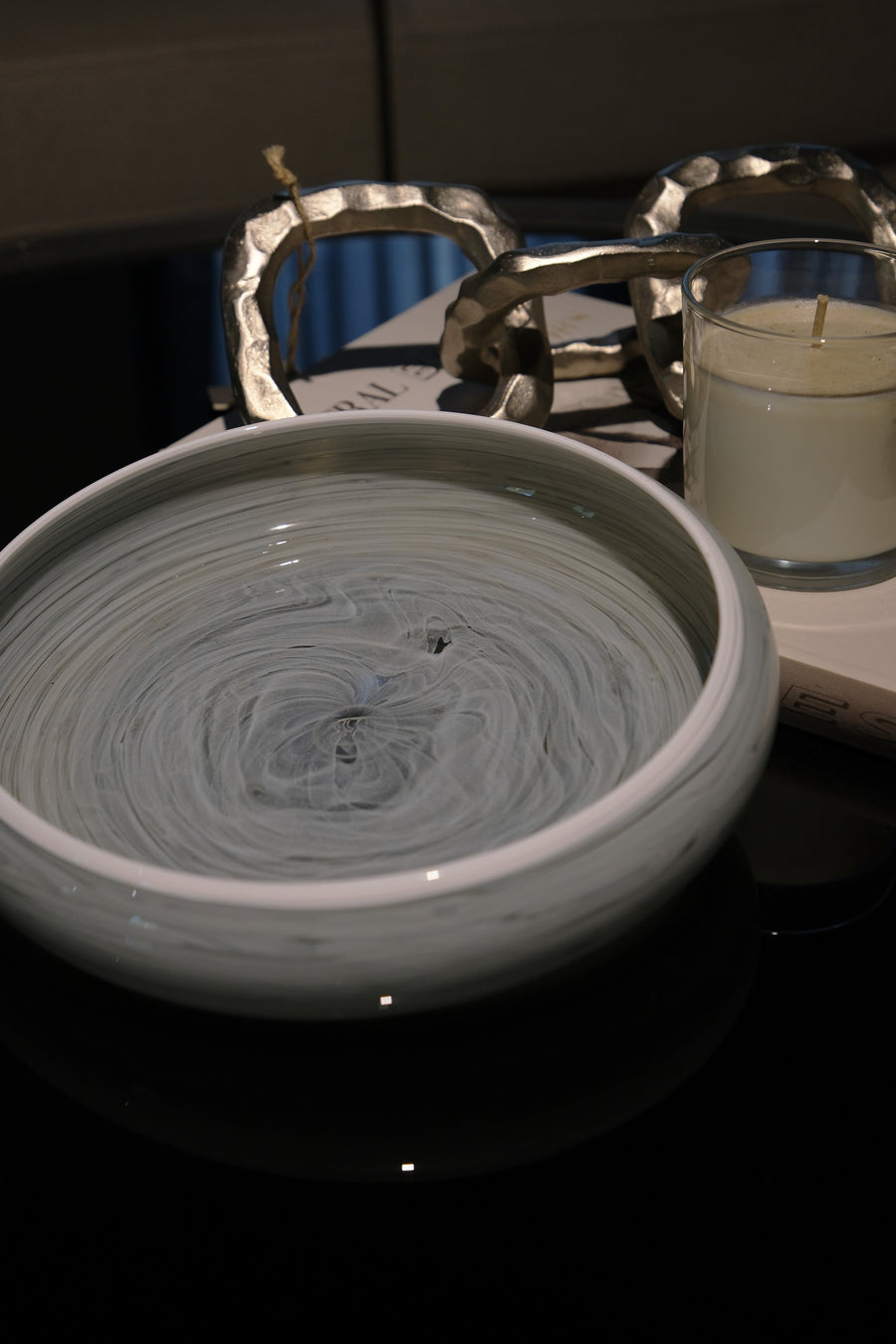 Luna Grigia Hand-Blown Glass Object