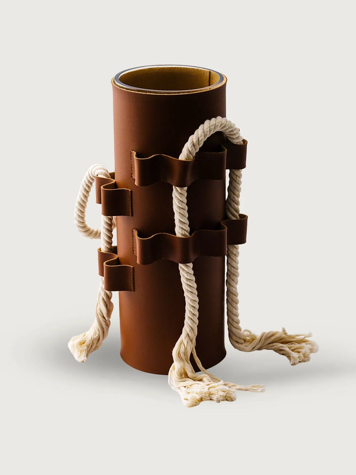 Leather-Wrapped Vase