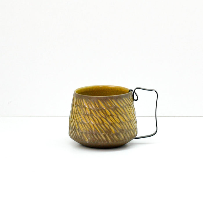 Hic Ceramics Mocca Sand Medium Cup Recif — Handcrafted Stoneware Cup with Removable Handle