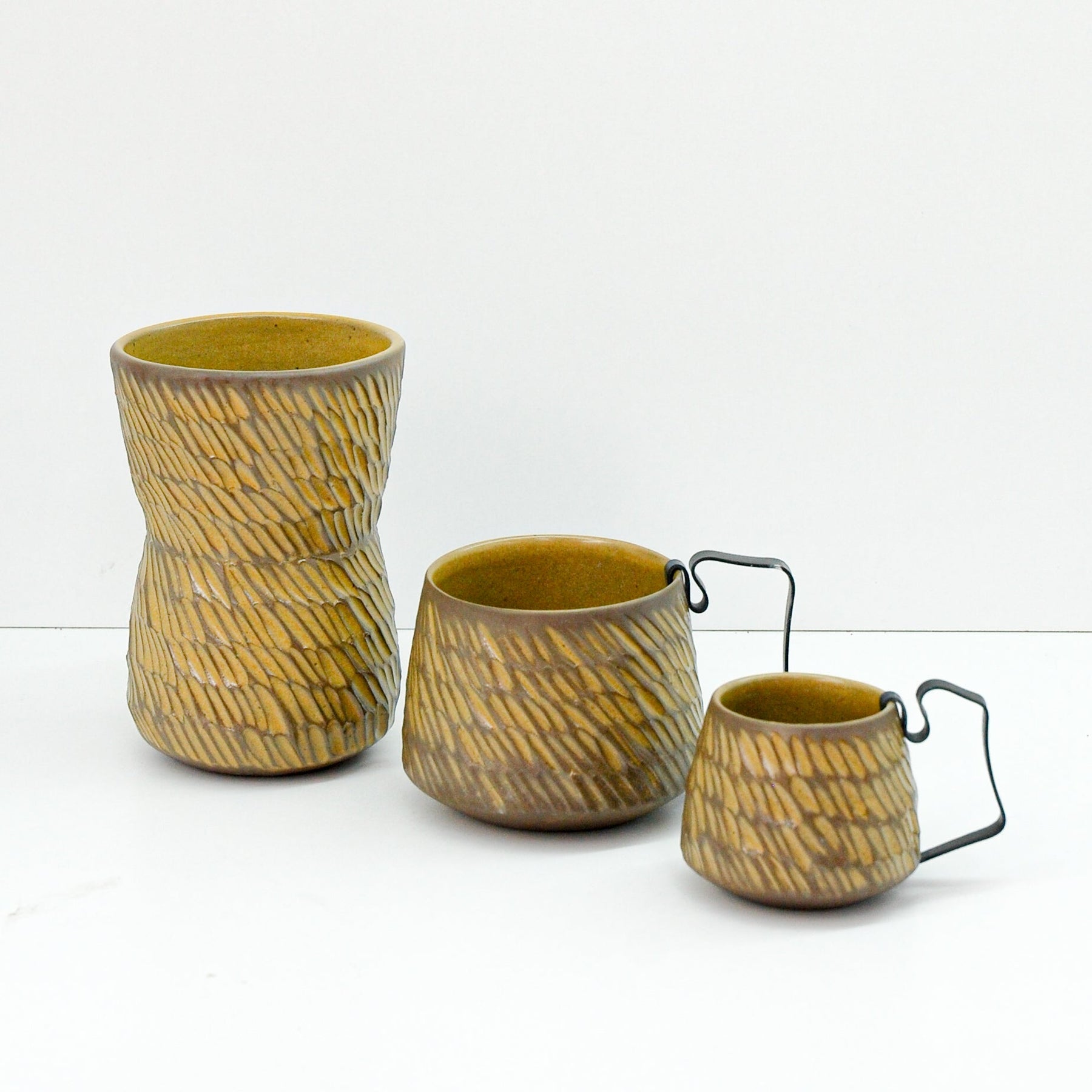 Hic Ceramics Sand Cup Set Recif — Handcrafted Stoneware Trio