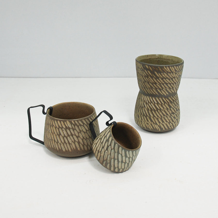 Hic Ceramics Sand Cup Set Recif — Handcrafted Stoneware Trio