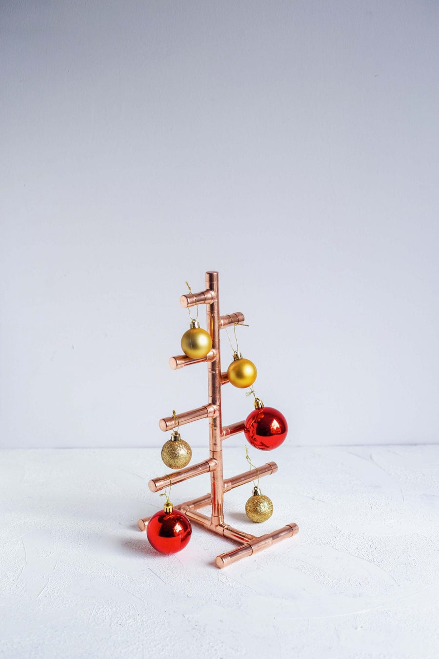 Handcrafted Copper Pipe Christmas Tree - Modern Minimalist Copper New Year – view 5