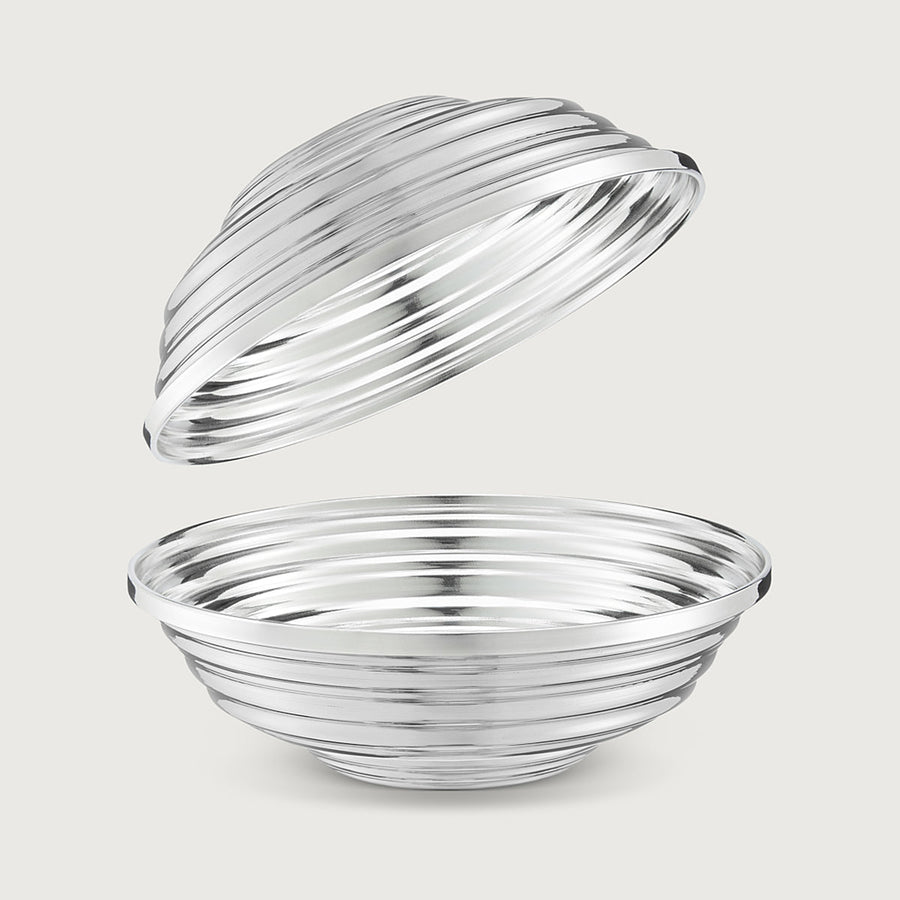 SERRATED SILVER BOWL SET