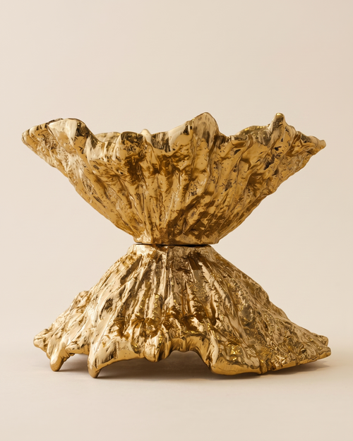 Abstract Bowl on a pale ivory studio background