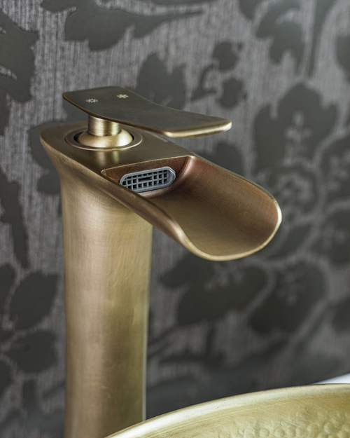 Antique Brass Tall Basin Mixer Tap, Solid Brass Faucet