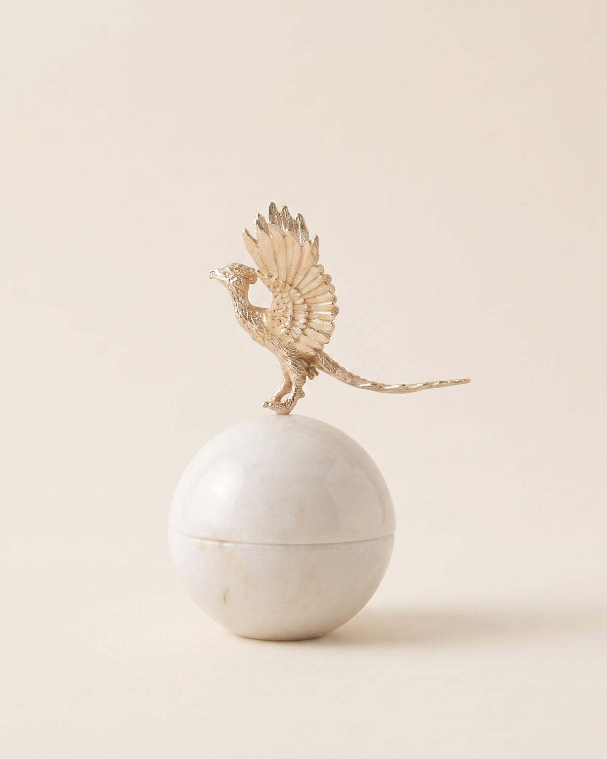Aurea Phoenix Marble Bonbonnière - studio view on ivory background