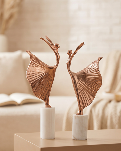Ballerina Decorative Object IX - styled on a warm beige console in a cosy interior