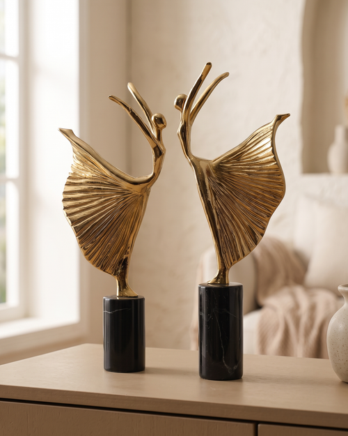 Ballerina Decorative Object VI - styled on a warm beige console in a cosy interior