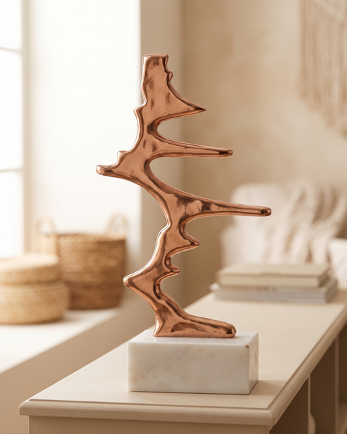 Ban Decorative Object III - styled on a warm beige console in a cosy interior