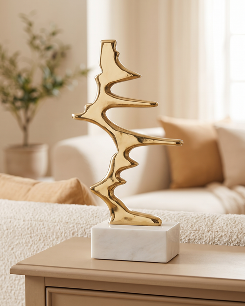 Ban Decorative Object - styled on a warm beige console in a cosy interior