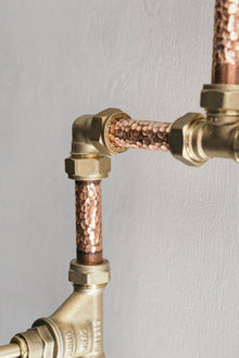 Handcrafted Industrial Solid Copper and Brass Faucet – view 4