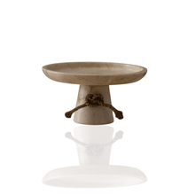 Beige Marble Pedestal Serving Stand With Rope Accent - Alfiq's Store