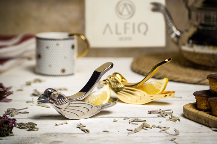 Handcrafted Bird Lemon Slice Squeezer | Handmade Vintage 14k Gold Plated Fruit Slice Juicer 120 x 40 x 30 mm