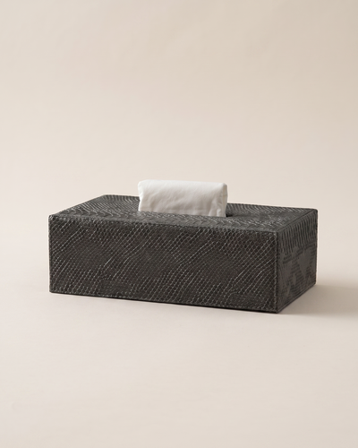 Black Lizard Embossed Tissue Box