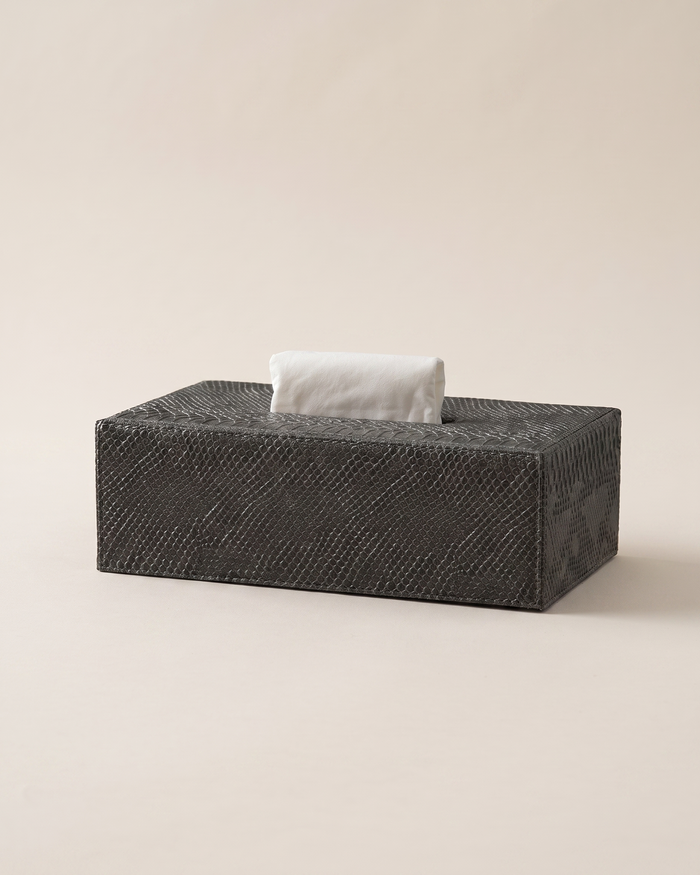 Black Lizard Embossed Tissue Box