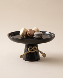 Marble Pedestal Serving Stand with Rope (One Piece)