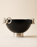 Bowl with Two Rope Handles — Black Silver