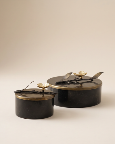 Box with Brass Branch Set of 2