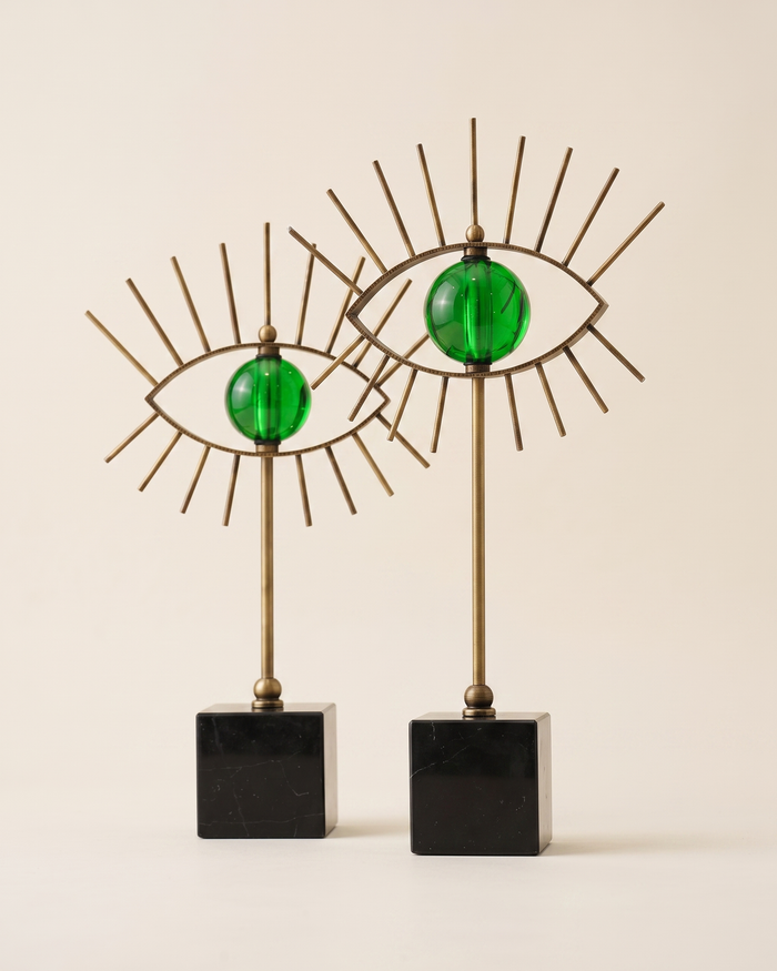 Brass Eyes Decorative Object — Green II