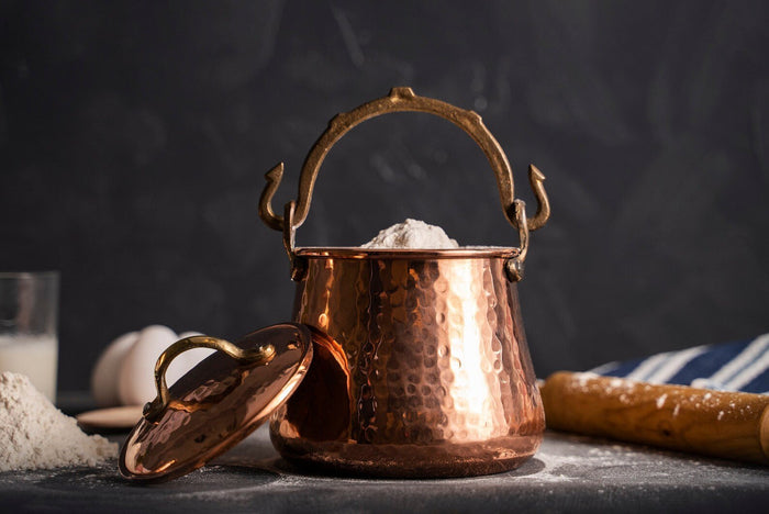 Handmade Solid Copper Canister with Lid | Coffee Tea Flour Food Safe Storage Box | Vintage Copper Jar